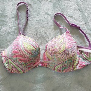 Paisley cotton push up bra